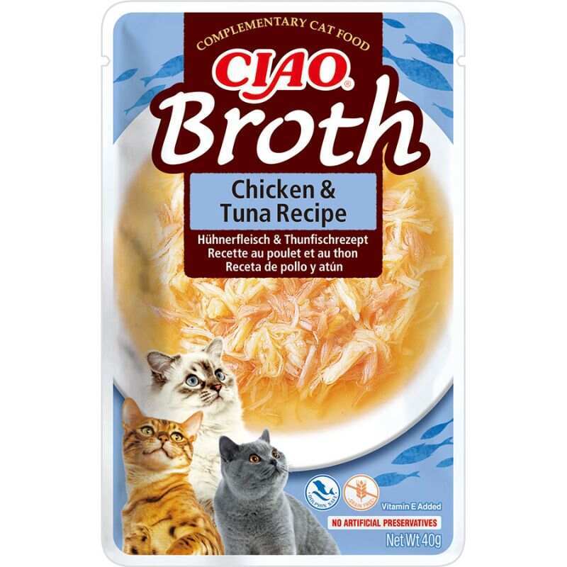 Inaba Ciao Broth - Лакомство для котов с тушеной курицей и тунцом